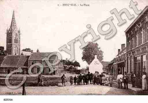 Ville de HERZEELE, carte postale ancienne