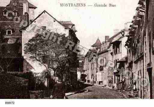 Ville de MONTBAZENS, carte postale ancienne