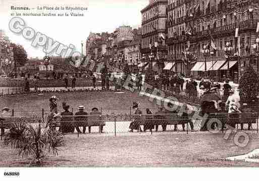 Ville de RENNES, carte postale ancienne