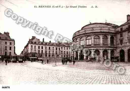 Ville de RENNES, carte postale ancienne