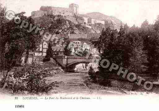 Ville de LOURDES, carte postale ancienne