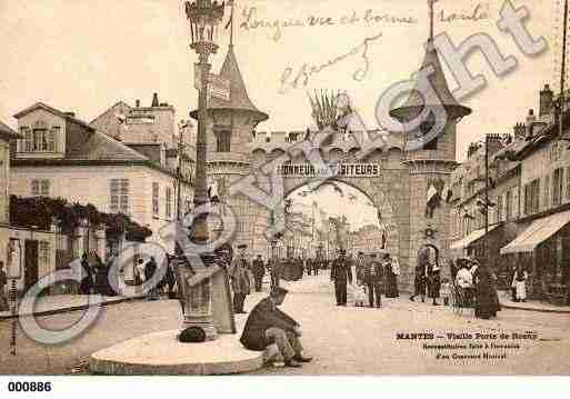 Ville de MANTES, carte postale ancienne