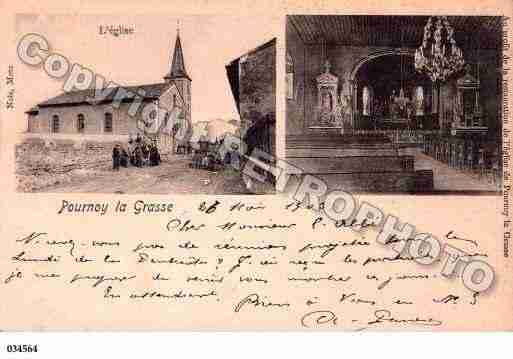 Ville de POURNOYLAGRASSE, carte postale ancienne