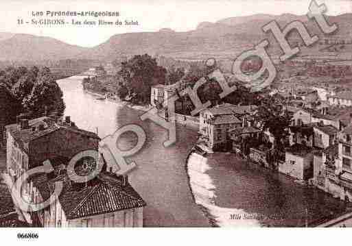 Ville de SAINTGIRONS, carte postale ancienne