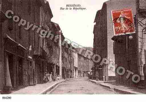 Ville de BESSEGES, carte postale ancienne