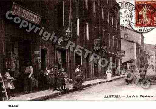 Ville de BESSEGES, carte postale ancienne