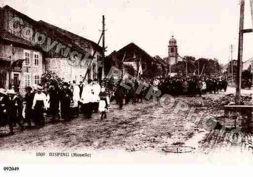 Ville de BISPING, carte postale ancienne