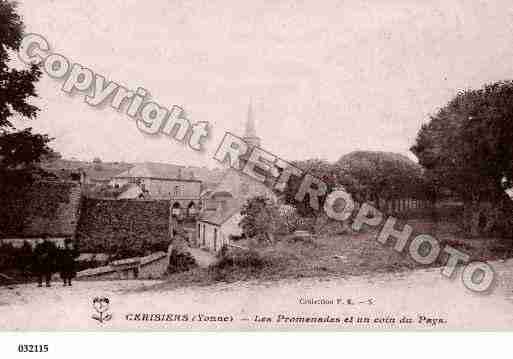 Ville de CERISIERS, carte postale ancienne