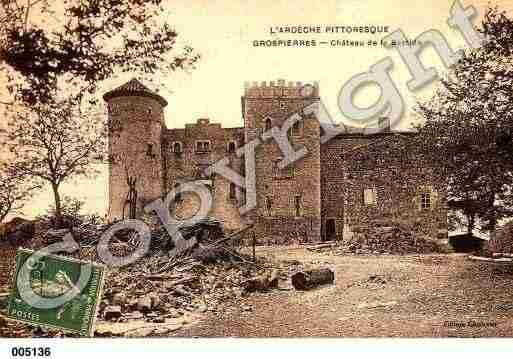 Ville de GROSPIERRES, carte postale ancienne