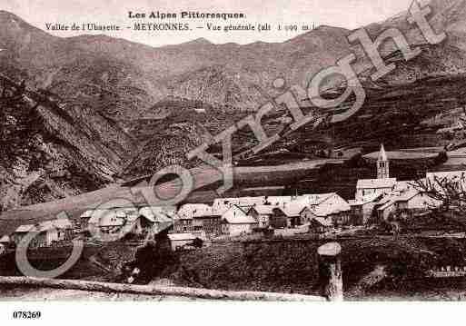 Ville de MEYRONNES, carte postale ancienne Ville de MEYRONNES, carte postale ancienne