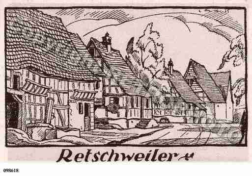 Ville de RETSCHWILLER, carte postale ancienne