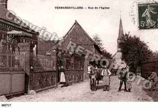 Ville de VERMANDOVILLERS, carte postale ancienne