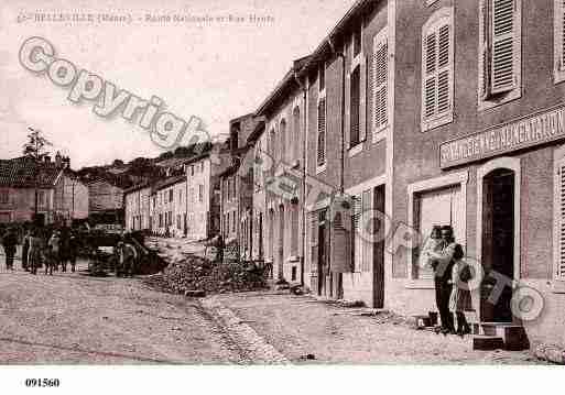 Ville de BELLEVILLESURMEUSE, carte postale ancienne