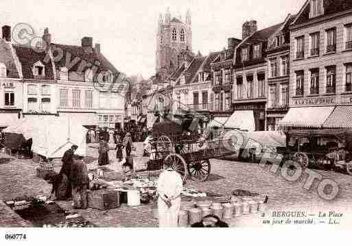 Ville de BERGUES, carte postale ancienne