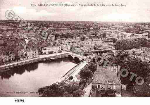 Ville de CHATEAUGONTIERBAZOUGES, carte postale ancienne Ville de CHATEAUGONTIERBAZOUGES, carte postale ancienne