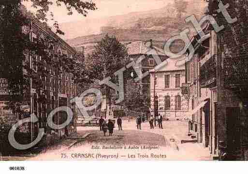 Ville de CRANSAC, carte postale ancienne