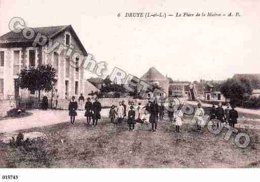 Ville de DRUYE, carte postale ancienne