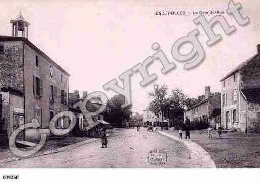 Ville de ESCUROLLES, carte postale ancienne