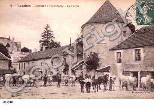 Ville de LESCHES, carte postale ancienne