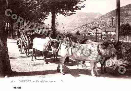 Ville de LOURDES, carte postale ancienne