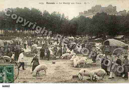 Ville de RENNES, carte postale ancienne