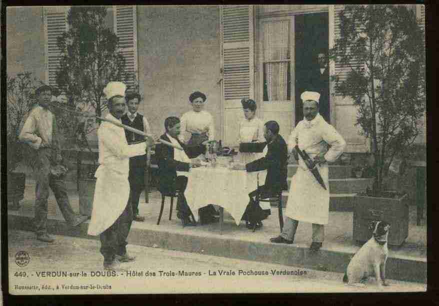 Ville de VERDUNSURLEDOUBS, carte postale ancienne