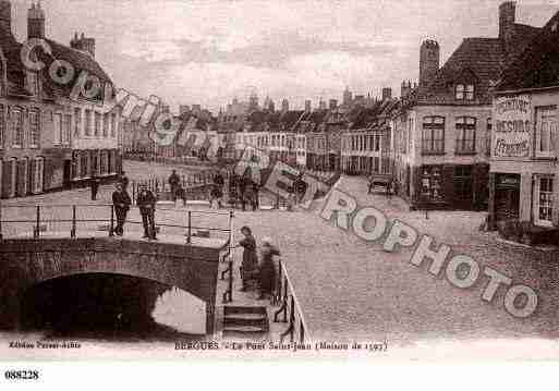 Ville de BERGUES, carte postale ancienne