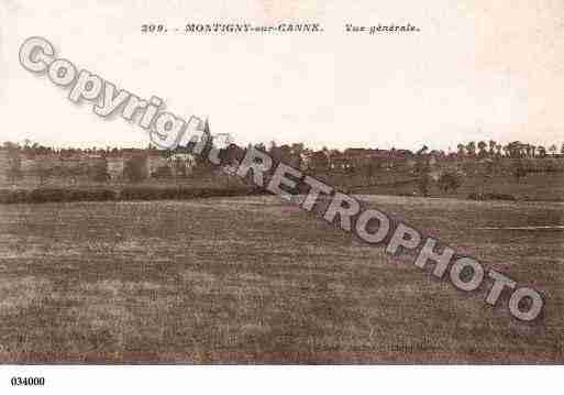 Ville de MONTIGNYSURCANNE, carte postale ancienne