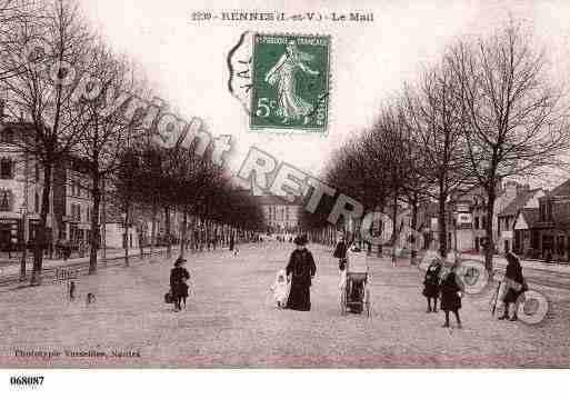 Ville de RENNES, carte postale ancienne