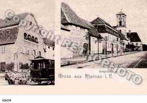Ville de RHINAU, carte postale ancienne