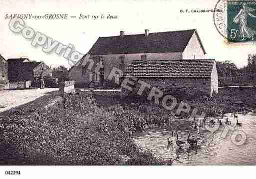 Ville de SAVIGNYSURGROSNE, carte postale ancienne