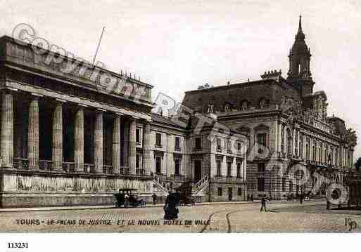 Ville de TOURS, carte postale ancienne