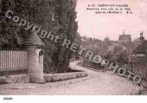 Ville de CREPYENVALOIS, carte postale ancienne