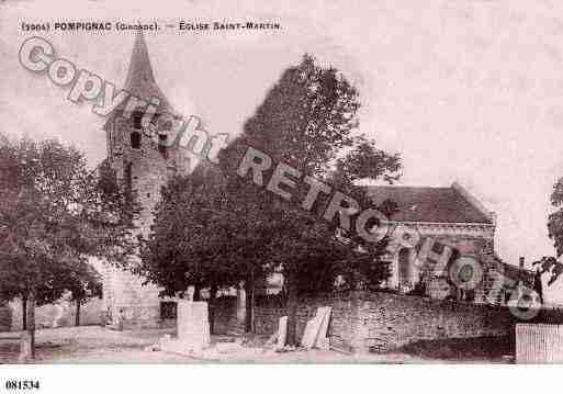 Ville de POMPIGNAC, carte postale ancienne