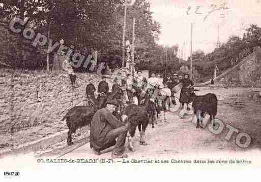 Ville de SALIESDEBEARN, carte postale ancienne