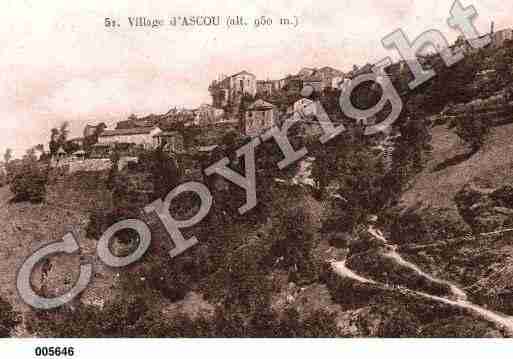 Ville de ASCOU, carte postale ancienne