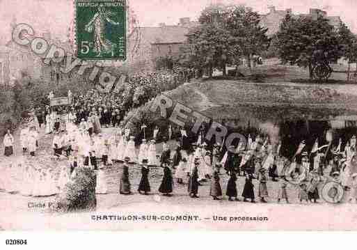 Ville de CHATILLONSURCOLMONT, carte postale ancienne