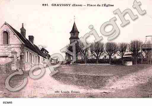 Ville de GRAVIGNY, carte postale ancienne