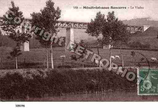 Ville de MENETREOLSOUSSANCERRE, carte postale ancienne