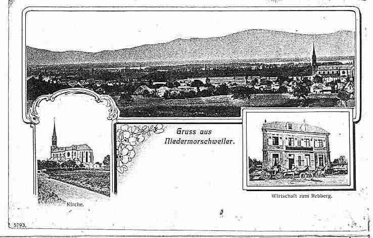 Ville de NIEDERMORSCHWIHR, carte postale ancienne