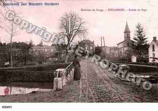 Ville de SOULANGES, carte postale ancienne