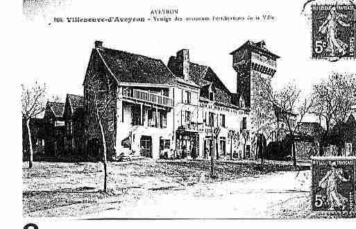 Ville de VILLENEUVED'AVEYRON, carte postale ancienne