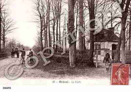 Ville de BREVAL, carte postale ancienne