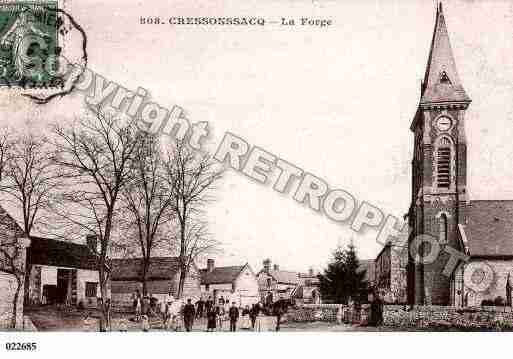 Ville de CRESSONSACQ, carte postale ancienne