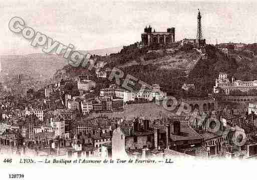 Ville de LYON, carte postale ancienne