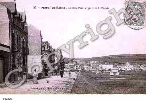 Ville de MERSLESBAINS, carte postale ancienne