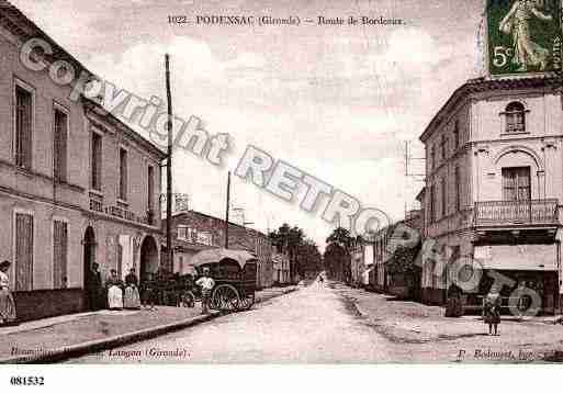 Ville de PODENSAC, carte postale ancienne