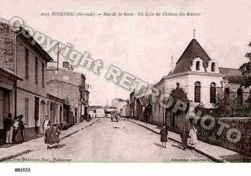 Ville de PODENSAC, carte postale ancienne