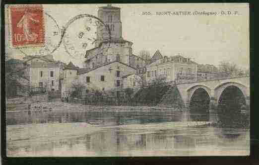 Ville de SAINTASTIER, carte postale ancienne