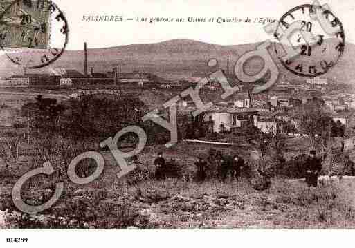 Ville de SALINDRES, carte postale ancienne